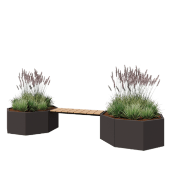 Teräksinen istutuslaatikko - Kahdeksankulmaiset - 362,6 x 120,7 x 50 cm - RAL7016 matta (antrasiitinharmaa) - Penkillä - Ilman pohjalevyä Teräksinen istutuslaatikko - Kahdeksankulmaiset - 362,6 x 120,7 x 50 cm - RAL7016 matta (antrasiitinharmaa) - Penkillä - Ilman pohjalevyä