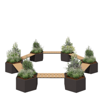 Teräksinen istutuslaatikko - Nuotiopiiri-asettelu - 502,2 x 459,2 x 50 cm - RAL7016 matta (antrasiitinharmaa) - Penkillä - Ilman pohjalevyä Teräksinen istutuslaatikko - Nuotiopiiri-asettelu - 502,2 x 459,2 x 50 cm - RAL7016 matta (antrasiitinharmaa) - Penkillä - Ilman pohjalevyä