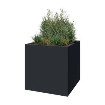 Lasikuituruukku - Neliö - 120 x 120 x 120 cm - RAL7021 matta (musta harmaa) - Pohjallinen