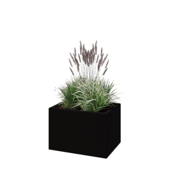 Lasikuituruukku - Suorakulmio - 60 x 40 x 40 cm - RAL9005 matta (musta) - Pohjallinen