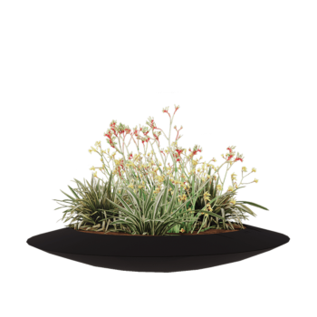 Lasikuituruukku - Kulho - Ø 120 x 20 cm - RAL9005 matta (musta) - Pohjallinen