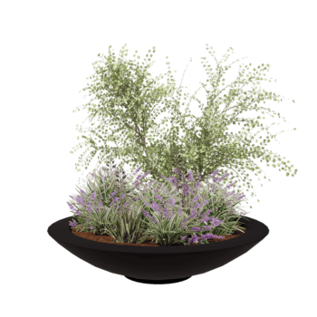 Lasikuituruukku - Kulho - Ø 153 x 34 cm - RAL9005 matta (musta) - Pohjallinen