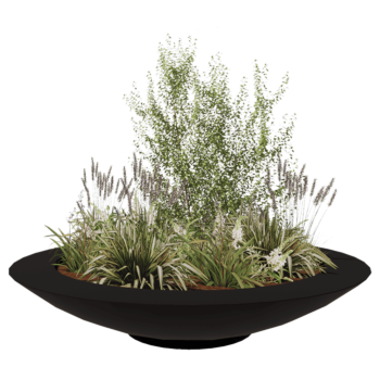 Lasikuituruukku - Kulho - Ø 200 x 40 cm - RAL9005 matta (musta) - Pohjallinen