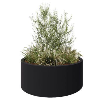 Lasikuituruukku - Pyöreä - Ø 150 x 60 cm - RAL7021 matta (musta harmaa) - Pohjallinen