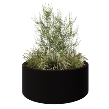 Lasikuituruukku - Pyöreä - Ø 150 x 60 cm - RAL9005 matta (musta) - Pohjallinen