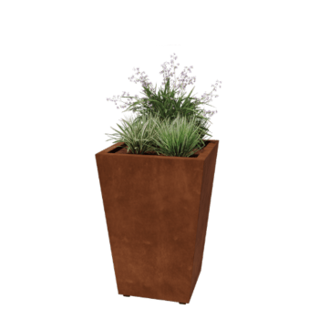 Corten-teräksinen istutuslaatikko - Kartionmuotoiset - 60 x 60 x 81,5 cm - Hitsattu - Pohjalevyllä