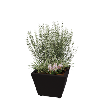 Teräksinen istutuslaatikko - Kartionmuotoiset - 60 x 60 x 41,5 cm - Hitsattu - RAL9005 matta (musta) - Pohjalevyllä