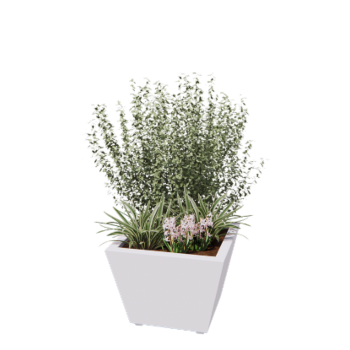 Teräksinen istutuslaatikko - Kartionmuotoiset - 60 x 60 x 41,5 cm - Hitsattu - RAL9010 matta (valkoinen) - Pohjalevyllä