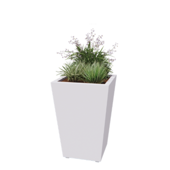 Teräksinen istutuslaatikko - Kartionmuotoiset - 60 x 60 x 81,5 cm - Hitsattu - RAL9010 matta (valkoinen) - Pohjalevyllä