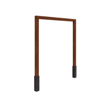Corten-teräksinen pergola - Suora - 250 x 230 cm - Betonijalalla
