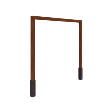 Corten-teräksinen pergola - Suora - 300 x 230 cm - Betonijalalla