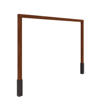 Corten-teräksinen pergola - Suora - 400 x 230 cm - Betonijalalla