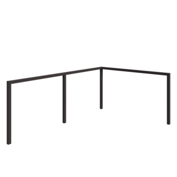 Teräksinen pergola - Kulma - 600 x 412 x 230 cm - RAL7016 matta (antrasiitinharmaa) - Ilman betonijalkaa