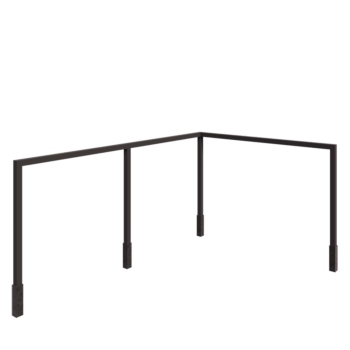 Teräksinen pergola - Kulma - 600 x 412 x 230 cm - RAL7016 matta (antrasiitinharmaa) - Betonijalalla