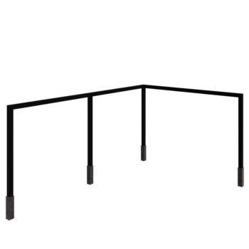 Teräksinen pergola - Kulma - 600 x 412 x 230 cm - RAL9005 matta (musta) - Betonijalalla