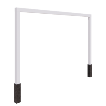 Teräksinen pergola - Suora - 400 x 230 cm - RAL9010 matta (valkoinen) - Betonijalalla