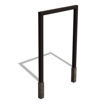 Teräksinen pergola - Suora - 200 x 230 cm - RAL9010 matta (valkoinen) - Betonijalalla