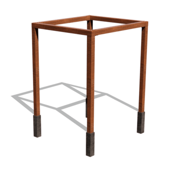 Corten-teräsinen pergola kokoonpano neliö 224 x 200 cm