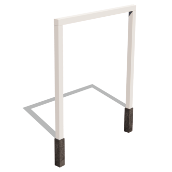 Teräksinen pergola - Suora - 250 x 230 cm - RAL9010 matta (valkoinen) - Betonijalalla