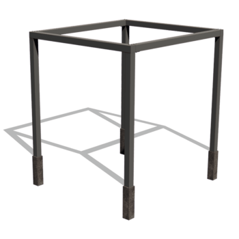 Jauhemaalipinnoitettu teräsinen pergola kokoonpano neliö 274 x 250 cm