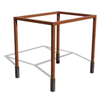 Corten-teräsinen pergola kokoonpano neliö 324 x 250 cm