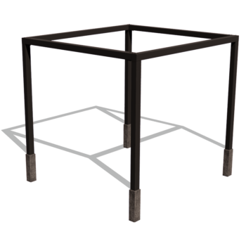 Teräksinen pergola - Neliönmuotoiset - 324 x 300 x 230 cm - RAL9005 matta (musta) - Betonijalalla