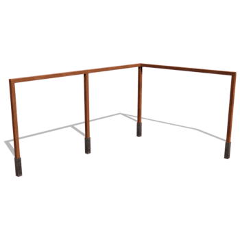 Corten-teräsinen pergola kulmapenkki 600 x 412 cm