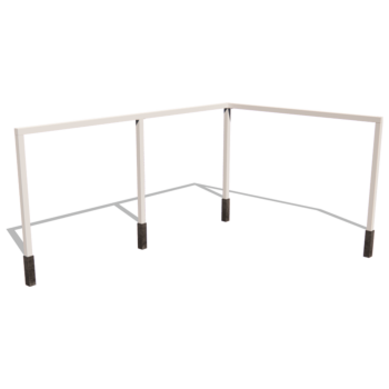Teräksinen pergola - Kulma - 600 x 412 x 230 cm - RAL9005 matta (musta) - Ilman betonijalkaa