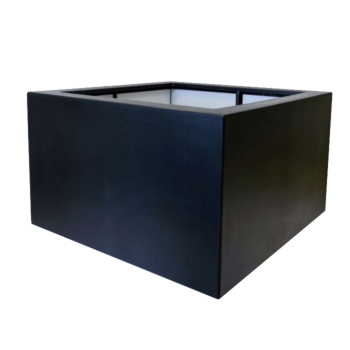 Lasikuituruukku - Neliö - 120 x 120 x 60 cm - RAL9005 matta (musta) - Pohjallinen