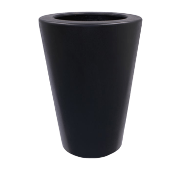 Lasikuituruukku - Kartionmuotoinen - Ø 55 x 76 cm - RAL9005 matta (musta) - Pohjallinen