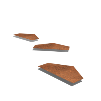 Corten-teräksinen askellaatta Kuusiokulma HV 50