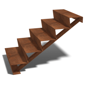 Corten-teräksiset portaataskelma New York 5- (leveys 80 cm)