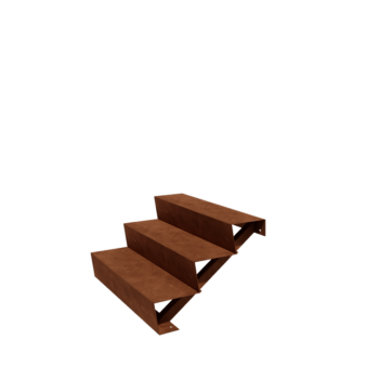 Corten-teräksiset portaataskelma New York 3- (leveys 100 cm)
