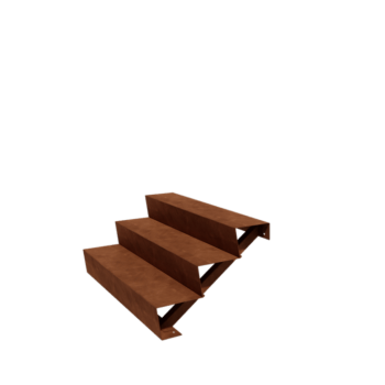 Corten-teräksiset portaataskelma New York 3- (leveys 120 cm)