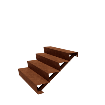 Corten-teräksiset portaataskelma New York 4- (leveys 120 cm)