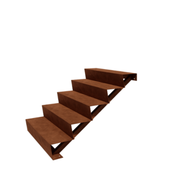 Corten-teräksiset ulkaportaat - 5-askelma - 120 x 100 x 85 cm