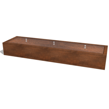 Corten-teräksinen suihkulahde 300 x 80 x 40 cm
