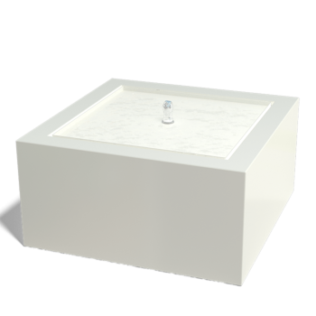 Alumiininen suihkulahde - Lyra - 80 x 80 x 40 cm - RAL9005 matta (musta) - LED-valaistuksella