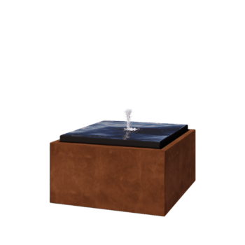 Corten-teräksinen suihkulahde - Orin - 80 x 80 x 40 cm - LED-valaistuksella