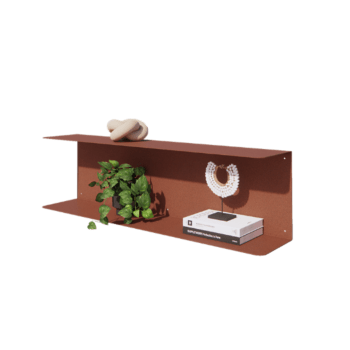 Teräksinen seinähylly - C-muotoinen - 100 x 20 x 28 cm - Corten look