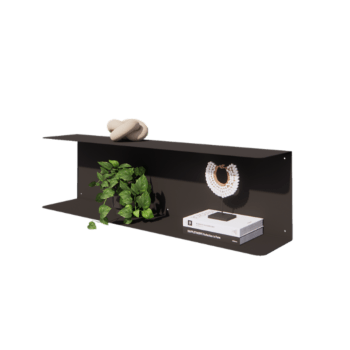 Teräksinen seinähylly - C-muotoinen - 100 x 20 x 28 cm - RAL9005 matta (musta)