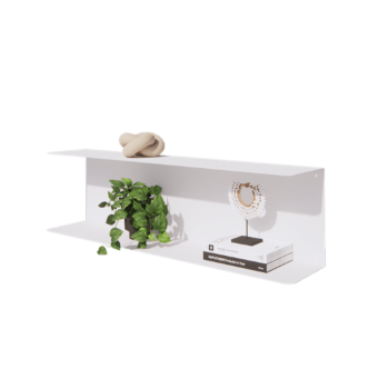 Teräksinen seinähylly - C-muotoinen - 100 x 20 x 28 cm - RAL9010 matta (valkoinen)