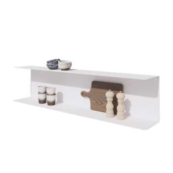 Teräksinen seinähylly - C-muotoinen - 120 x 20 x 28 cm - RAL9010 matta (valkoinen)