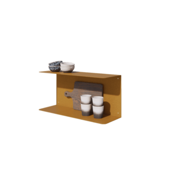 Teräksinen seinähylly - C-muotoinen - 60 x 20 x 28 cm - Gold