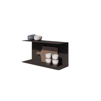 Teräksinen seinähylly - C-muotoinen - 60 x 20 x 28 cm - RAL9005 matta (musta)