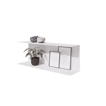 Teräksinen seinähylly - C-muotoinen - 80 x 20 x 28 cm - RAL9010 matta (valkoinen)