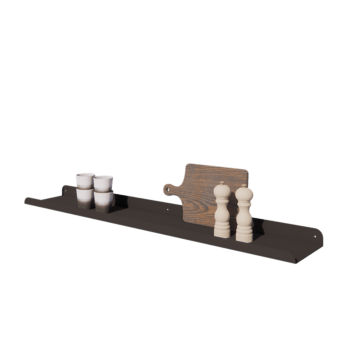 Teräksinen seinähylly - U-muotoinen - 120 x 20 x 5 cm - RAL9005 matta (musta)