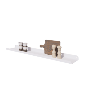 Teräksinen seinähylly - U-muotoinen - 120 x 20 x 5 cm - RAL9010 matta (valkoinen)