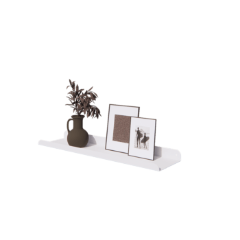 Teräksinen seinähylly - U-muotoinen - 80 x 20 x 5 cm - RAL9010 matta (valkoinen)