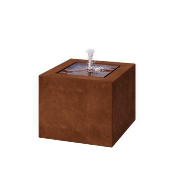 Corten-teräksinen suihkulahde - Lyra - 50 x 50 x 40 cm - Ilman LED-valaistusta